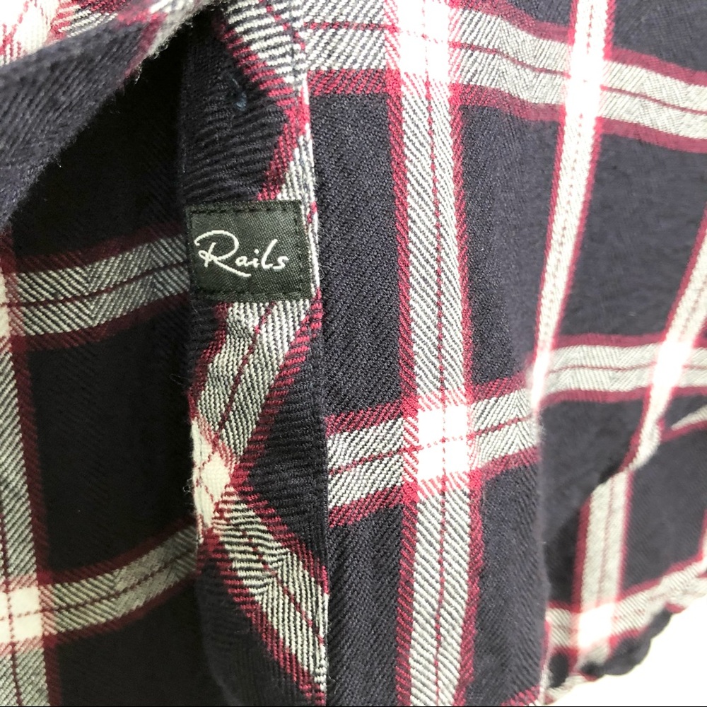 Rails Hunter Plaid Flannel Button Down Shirt - image 6